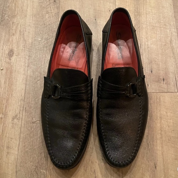 Santoni Mens Soft Italian Leather Loafers - Picture 3 of 11